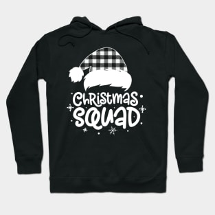 Christmas Squad Buffalo Plaid Santa Hat Family Matching Pajama Hoodie